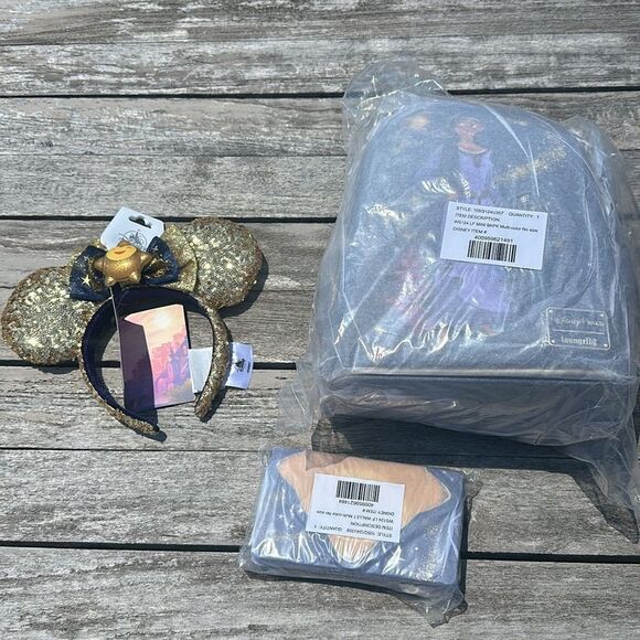 DISNEY WISH BUNDLE LOUNGEFLY MINI‎ BACKPACK WALLET AND EARS - Picture 4 of 5